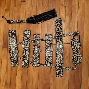 Perfect leopard style bedroom restraint kit!